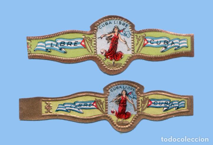 An&eacute;is de charuto de cole&ccedil;&atilde;o: 2 VITOLAS CUBANAS ANTIGUAS - SIN MARCA. CUBA LIBRE - TEM&Aacute;TICA MUJERES