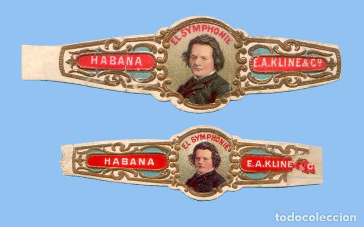 An&eacute;is de charuto de cole&ccedil;&atilde;o: 2 VITOLAS ANTIGUAS - BEETHOVEN. EL SYNPHONIE. E.A. KLINE CO. (USA) - TEM&Aacute;TICA HOMBRES