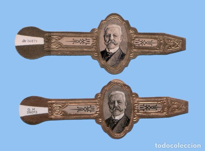 Vitolas de colecci&oacute;n: 2 VITOLAS ANTIGUAS - SIN MARCA - TEM&Aacute;TICA CASAS REALES - EL GENERAL HINDEMBURG (ALEMANIA)