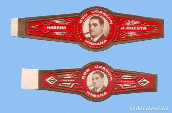 An&eacute;is de charuto de cole&ccedil;&atilde;o: 2 VITOLAS CUBANAS ANTIGUAS - MARCA DON JOAQUIN - J. CUESTA - TEM&Aacute;TICA HOMRES