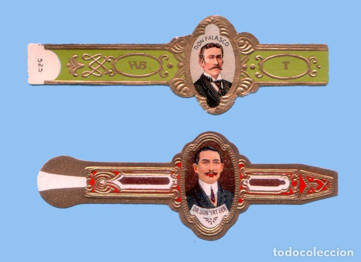 An&eacute;is de charuto de cole&ccedil;&atilde;o: 2 VITOLAS ANTIGUAS - PROCEDENCIA EUROPEA - TEM&Aacute;TICA HOMBRES - DON FALASCO Y DR. SUN YAT SEN