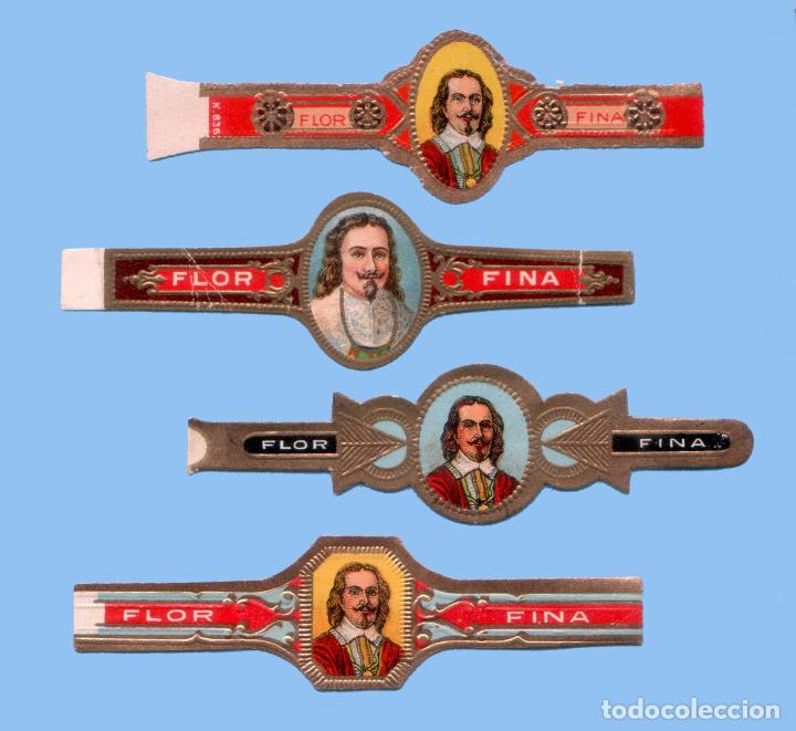 Bagues de cigare de collection: 4 VITOLAS ANTIGUAS- SIN MARCA - PROCEDENCIA EUROPEA - TEM&Aacute;TICA HOMBRES