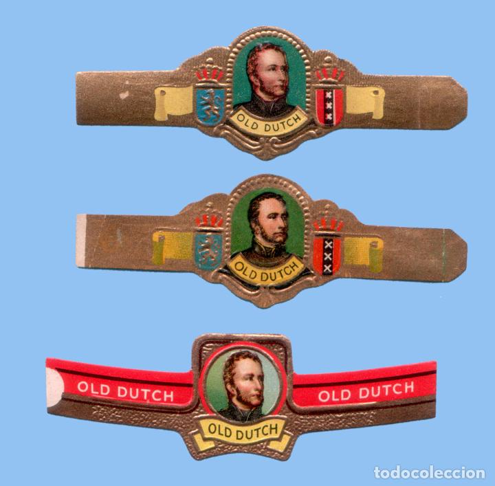 Bagues de cigare de collection: 3 VITOLAS ANTIGUAS - MARCA OLD DUTCH - PROCEDENCIA EUROPEA - TEM&Aacute;TICA HOMBRES