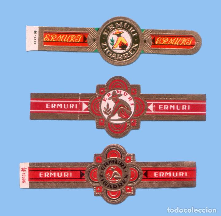 Bagues de cigare de collection: 3 VITOLAS ANTIGUAS - MARCA ERMURI - PROCEDENCIA EUROPEA