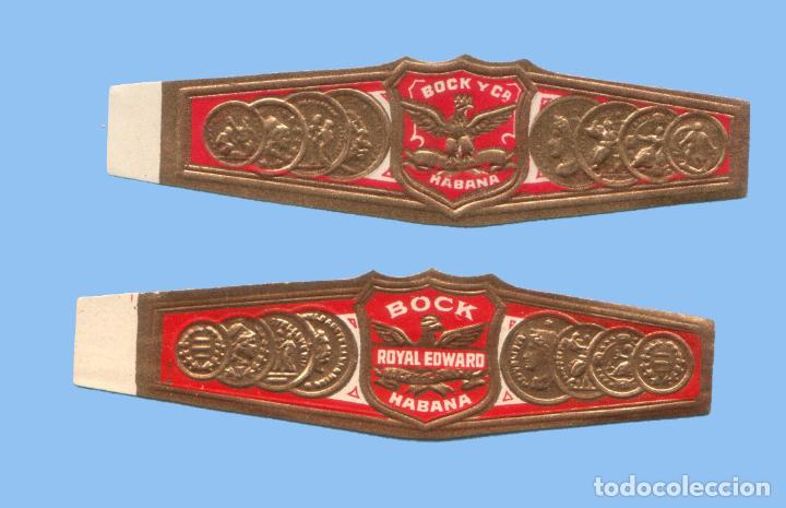 Collection cigar bands: 2 VITOLAS CUBANAS ANTIGUAS - MARCA BOCK - TEM&Aacute;TICA FAUNA - &Aacute;GUILAS