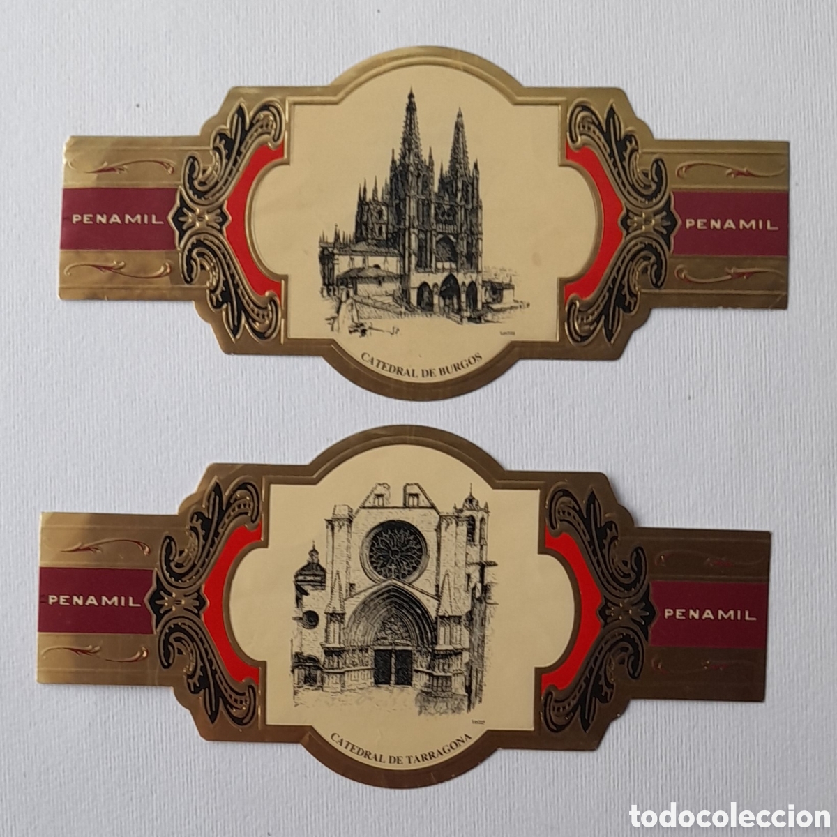 An&eacute;is de charuto de cole&ccedil;&atilde;o: F&aacute;brica de Tabacos PE&Ntilde;AMIL. Lote de dos vitola de CATEDRALES DE ESPA&Ntilde;A. Serie I