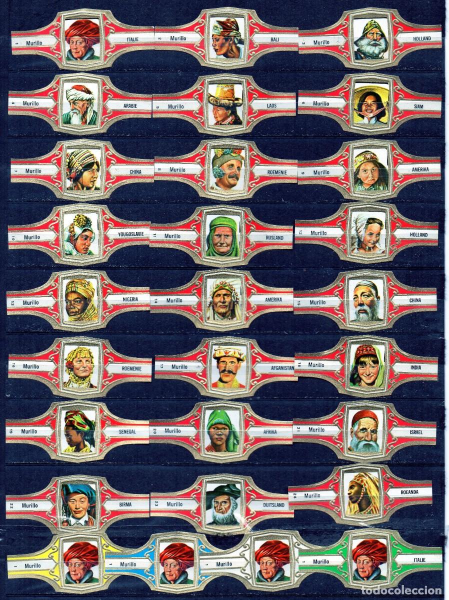 An&eacute;is de charuto de cole&ccedil;&atilde;o: Vitolas. Serie completa Murillo - Tocados, azul, 24 vitolas