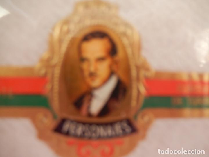 Sammlung von Banderolen: ROMERO DE TORRES - SERIE PERSONAJES - VITOLA CAPOTE - 6X4 CM