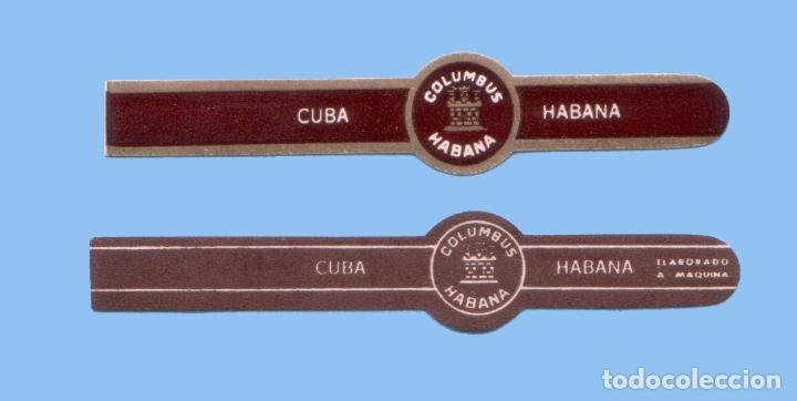 Sammlung von Banderolen: 2 VITOLAS CUBANAS ANTIGUAS - MARCA COLUMBUS