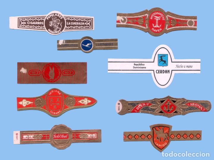 Sammlung von Banderolen: 9 VITOLAS ANTIGUAS - DISTINTAS MARCAS Y TEM&Aacute;TICAS