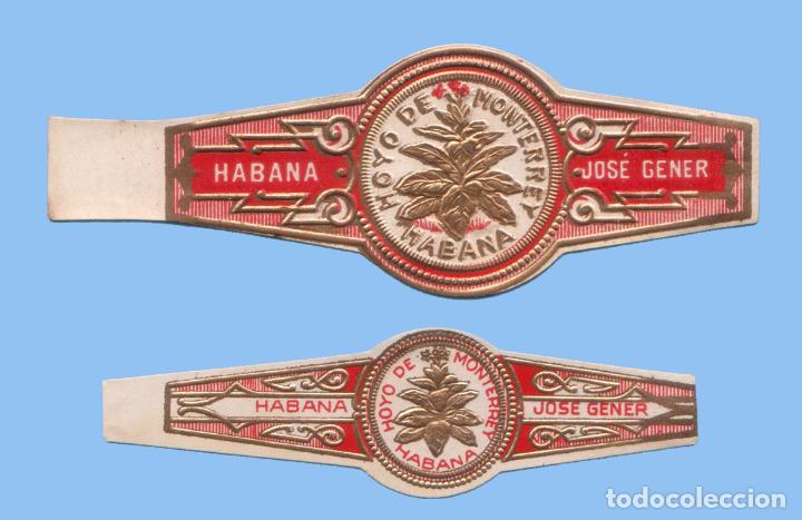 Vitolas de colecci&oacute;n: 2 VITOLAS CUBANAS ANTIGUAS - MARCA JOSE GENER - PLANTA DEL TABACO