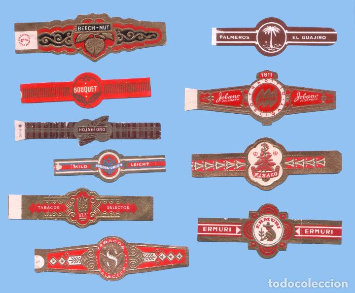 Vitolas de colecci&oacute;n: 10 VITOLAS ANTIGUAS - DISTINTAS MARCAS - TEM&Aacute;TICA HOJAS Y PLANTAS # 1