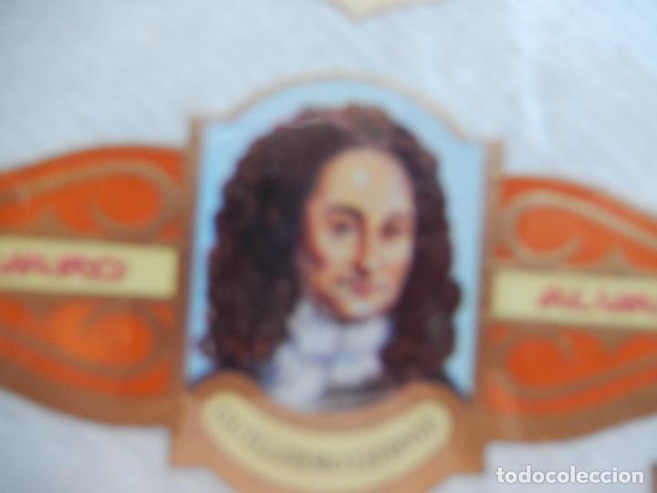 Vitolas de colecci&oacute;n: GUILLERMO LEIBNIZ - SERIE FILOSOFOS - VITOLA ALVARO 7,5 X3,50 CM