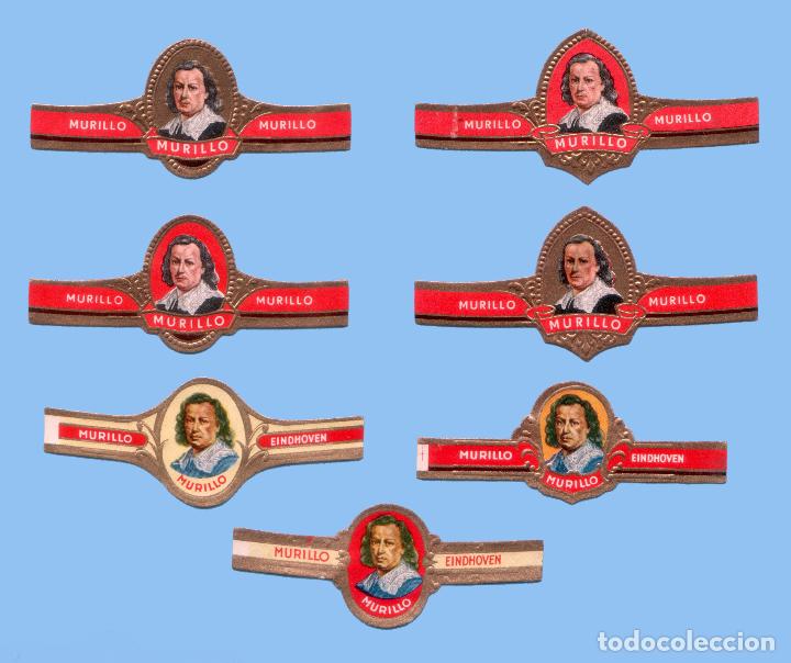 Bagues de cigare de collection: 7 VITOLAS ANTIGUAS - PROCEDENCIA HOLANDA - MARCA MURILLO