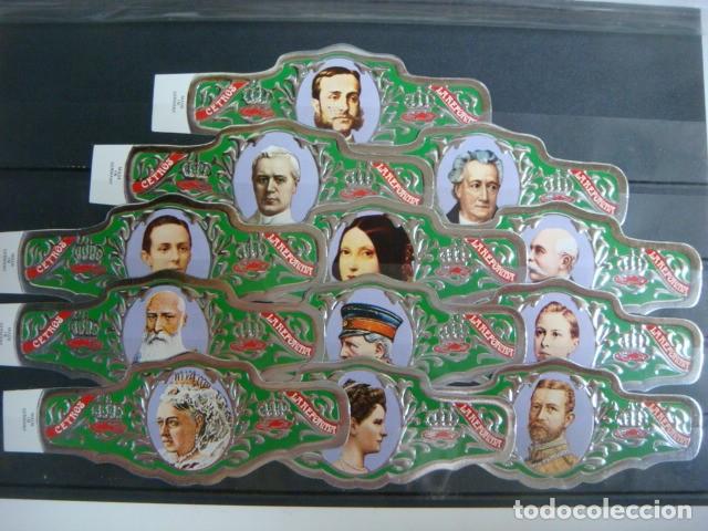Vitolas de colecci&oacute;n: VITOLAS COLECCION DE 12 VITOLAS DE REYES DE LA REFORMA COLOR VERDE SERIE COMPLETA-(&)