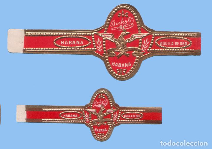 Bagues de cigare de collection: 2 VITOLAS CUBANAS ANTIGUAS - MARCA AGUILA DE ORO. BOCK Y CA. - TEM&Aacute;TICA &Aacute;GUILAS