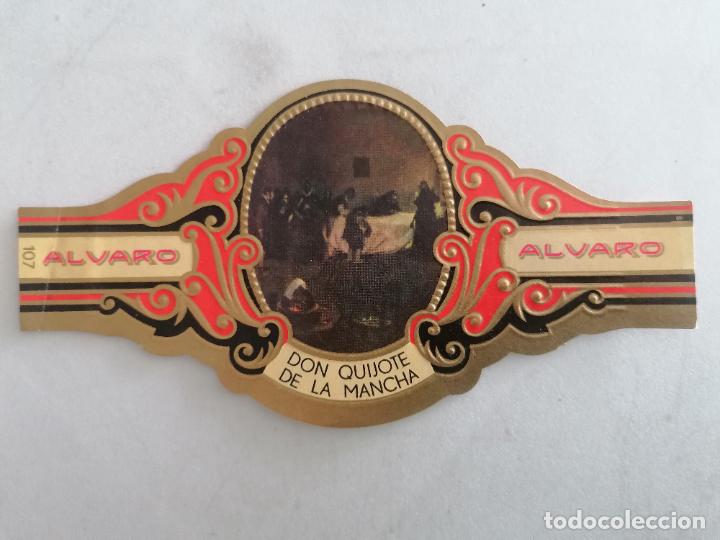 Bagues de cigare de collection: VITOLA TABACOS ALVARO, DON QUIJOTE DE LA MANCHA, SEGUNDA PARTE, CAPITULO LXXIV