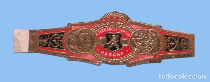 Sammlung von Banderolen: VITOLA CUBANA ANTIGUA - MARCA A. FERN&Aacute;NDEZ GARC&Iacute;A - ESCUDO CON LEON RAMPANTE