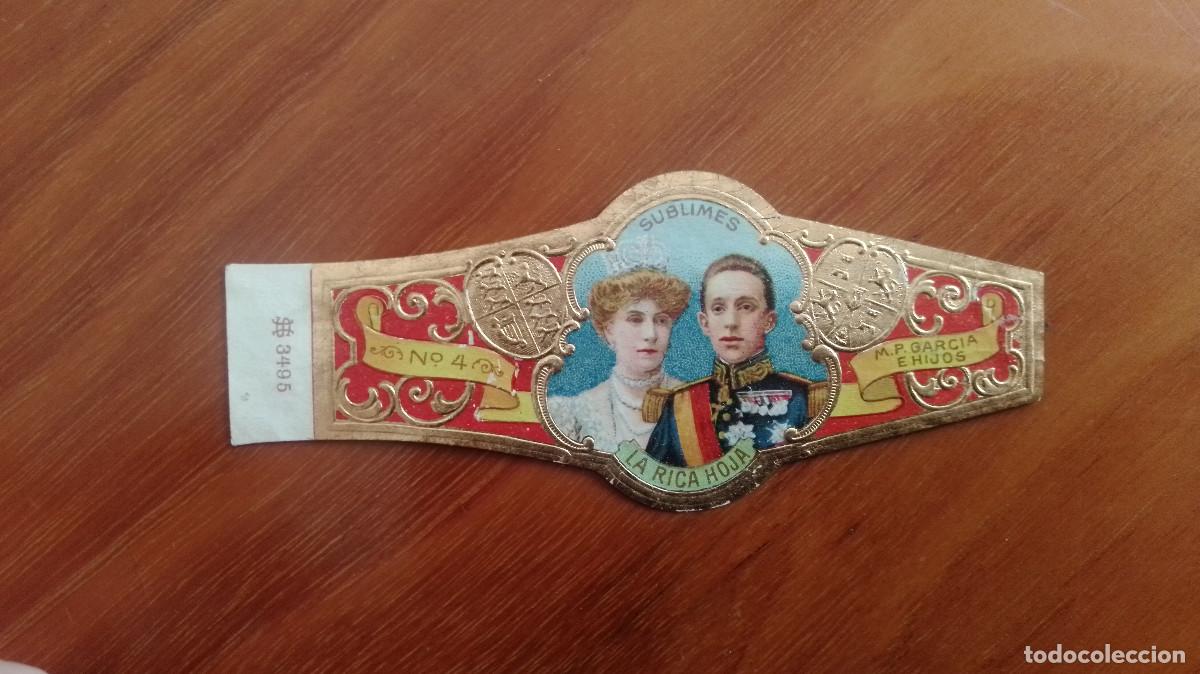 Vitolas de colecci&oacute;n: Vitola Alfonso XIII y Victoria Eugenia - La Rica Hoja - n&ordm;508