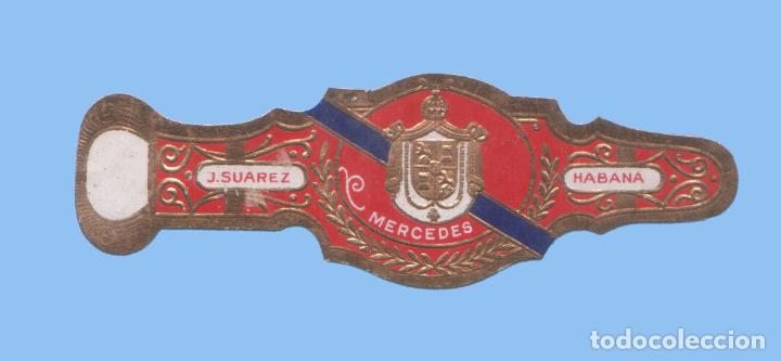 Bagues de cigare de collection: VITOLA CUBANA ANTIGUA - MARCA MERCEDES - J. SUAREZ - ESCUDO