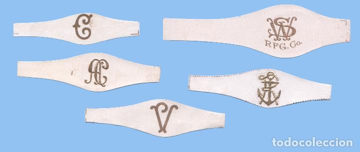 Bagues de cigare de collection: 5 VITOLAS CUBANAS ANTIGUAS - INICIALES Y ANAGRAMAS