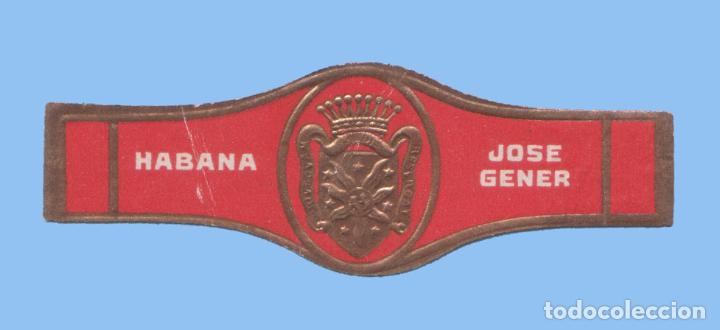 Bagues de cigare de collection: VITOLA CUBANA ANTIGUA - MARCA JOSE GENER - ESCUDO