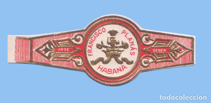 Bagues de cigare de collection: VITOLA CUBANA ANTIGUA - MARCA JOSE GENER - FRANCISCO PLANAS - ESCUDO