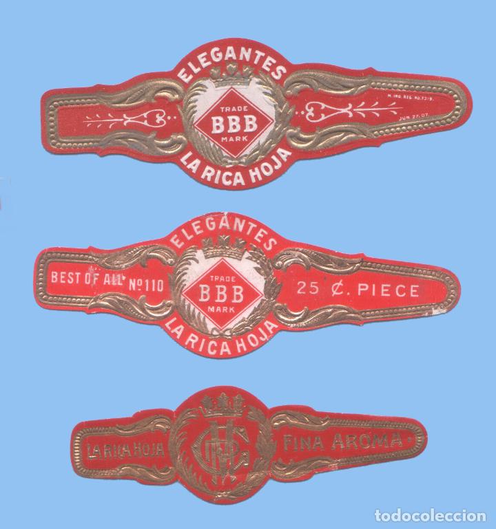 An&eacute;is de charuto de cole&ccedil;&atilde;o: 3 VITOLAS MEXICANAS ANTIGUAS - MARCA LA RICA HOJA - M.P. GARCIA