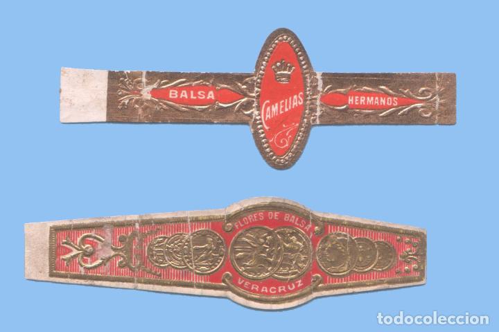 An&eacute;is de charuto de cole&ccedil;&atilde;o: 2 VITOLAS MEXICANAS ANTIGUAS - MARCAS BALSA Y BALSA HNOS