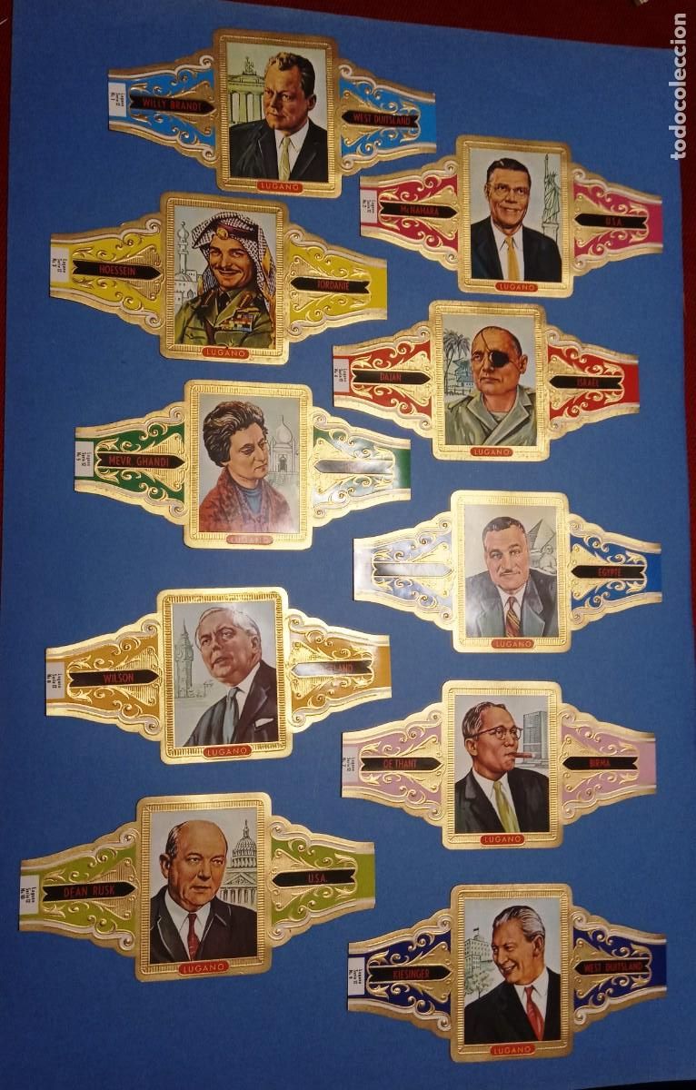 Vitolas de colecci&oacute;n: VITOLA - PERSONAJES - LUGANO - HOLANDA - SERIE 12 - GRAN FORMATO - COMPLETA 10 UNIDADES - NUEVA