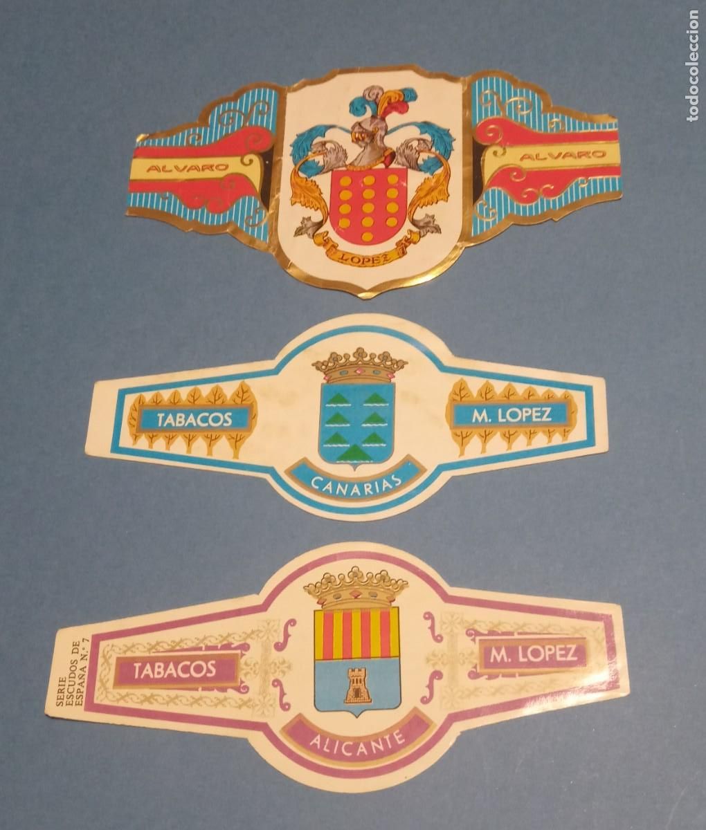 Vitolas de colecci&oacute;n: VITOLA- LOTE DE 3 UNIDADES - VARIADAS - FORMATO GRANDE -