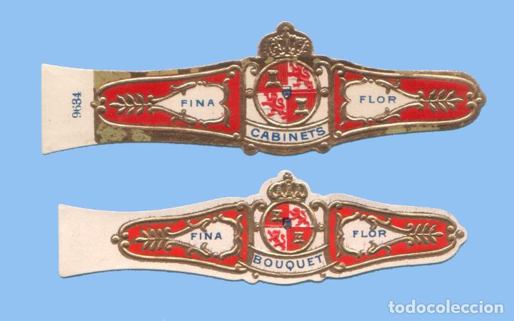 Sammlung von Banderolen: 2 VITOLAS ANTIGUAS - SIN MARCA - TEM&Aacute;TICA ESCUDO HER&Aacute;LDICO