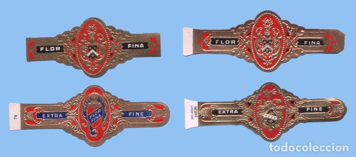 Sammlung von Banderolen: 4 VITOLAS ANTIGUAS - SIN MARCA - TEM&Aacute;TICA ESCUDOS # 3