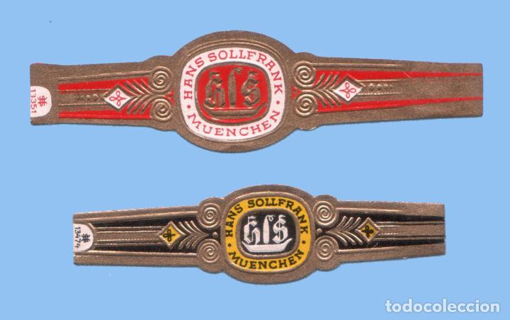 Sammlung von Banderolen: 2 VITOLAS ANTIGUAS - MARCA HANS SOLLFRANK. MUENCHEN - TEM&Aacute;TICA BARCOS