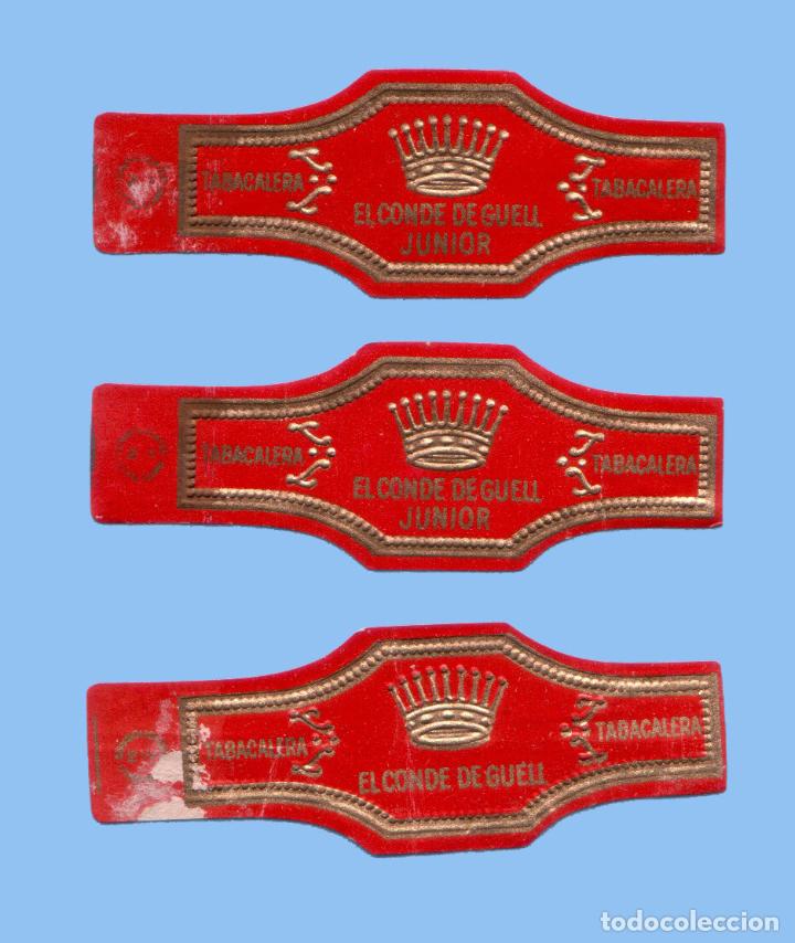 Sammlung von Banderolen: 3 VITOLAS ANTIGUAS - PROCEDENCIA FILIPINAS - TABACALERA - MARCA EL CONDE DE G&Euml;LL - CORONA