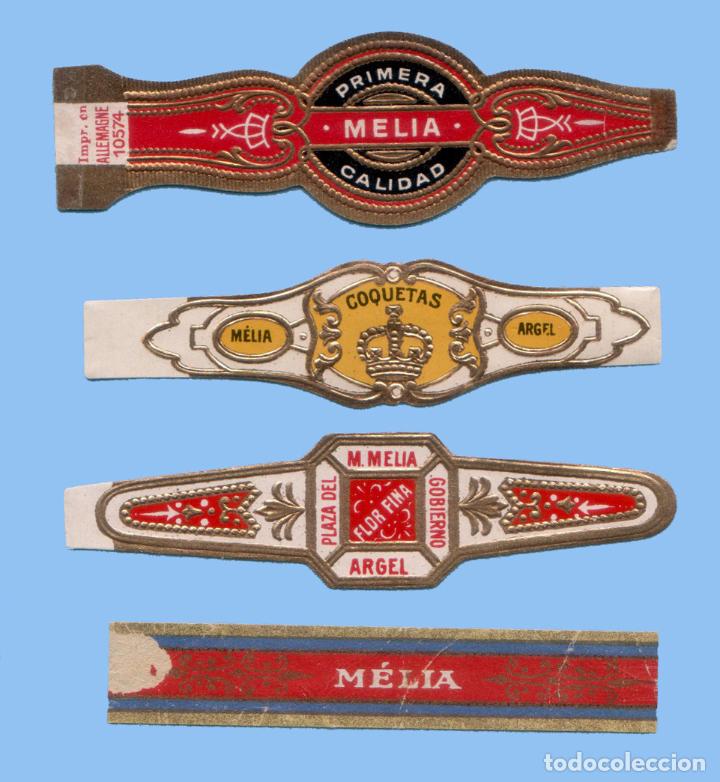 Sammlung von Banderolen: 4 VITOLAS ANTIGUAS - MARCA MELIA - PROCEDENCIA ARGEL