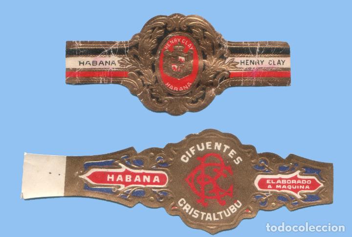 Sammlung von Banderolen: 2 VITOLAS CUBANAS ANTIGUAS - MARCAS HENRY CLAY Y CIFUENTES