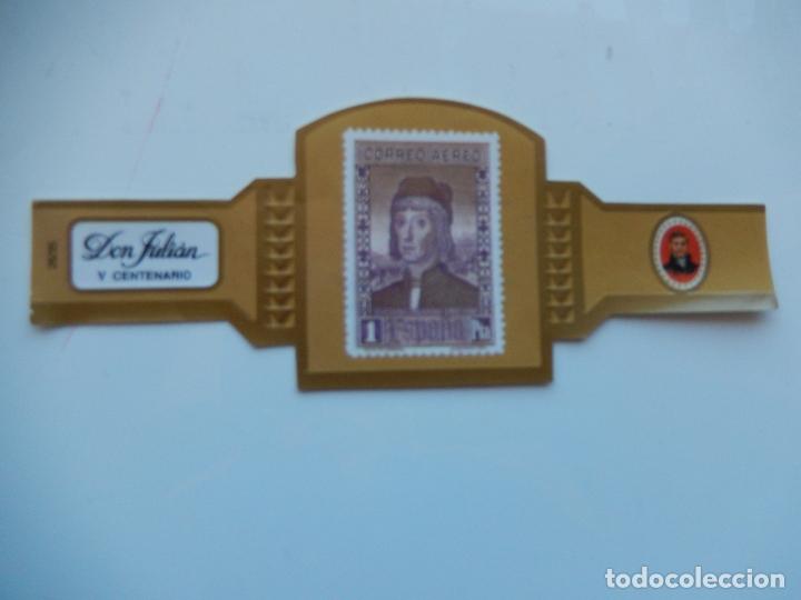 Collection cigar bands: VITOLA DON JULIAN V CENTENARIO CATALOGO EDIFIL MOTIVO MARTIN ALONSO PINZON 13X5 CM