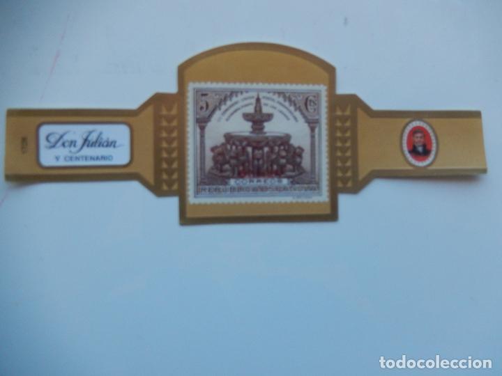 Collection cigar bands: VITOLA DON JULIAN V CENTENARIO CATALOGO EDIFIL MOTIVO FUENTE DE LOS LEONES GRANADA 13X5 CM