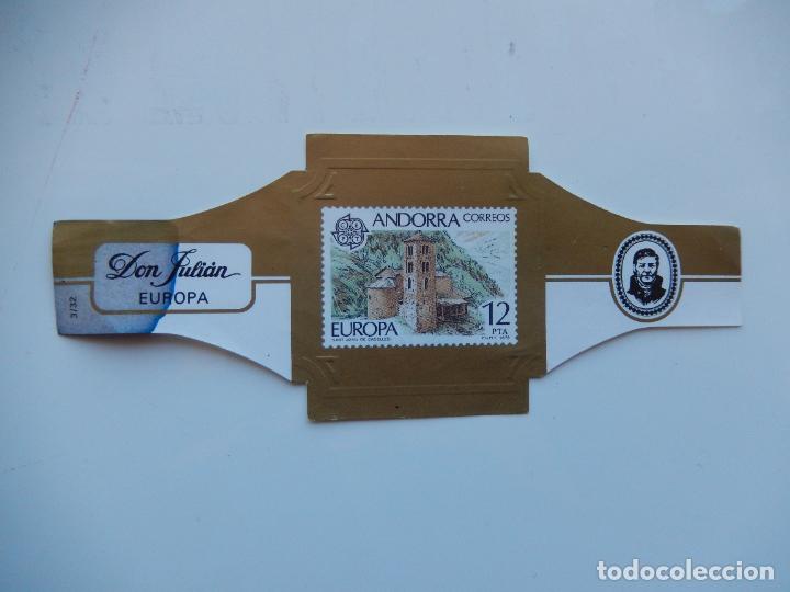Collection cigar bands: VITOLA DON JULIAN EUROPA X - CATALOGO YVERT - ANDORRA ESPA&Ntilde;OLA 13X5 CM