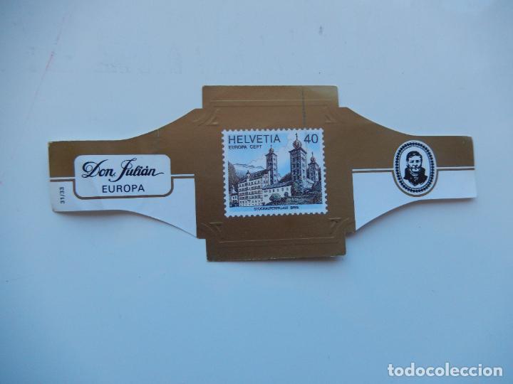 Collection cigar bands: VITOLA DON JULIAN EUROPA X - CATALOGO YVERT -SUIZA - 13X5 CM