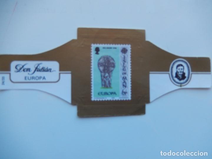 Collection cigar bands: VITOLA DON JULIAN EUROPA IX - CATALOGO YVERT - ISLA DE MAN- 13X5 CM