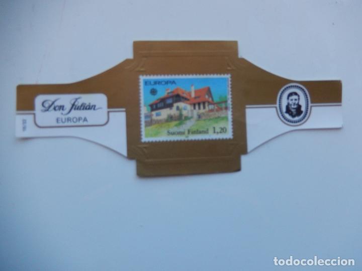 Collection cigar bands: VITOLA DON JULIAN EUROPA I - CATALOGO YVERT - FINLANDIA - 13X5 CM