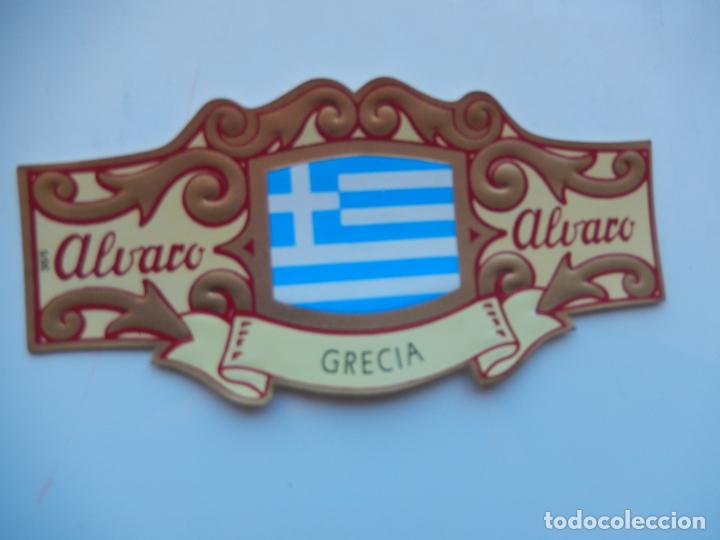 Collection cigar bands: VITOLA ALVARO - ESPA&Ntilde;A EN EUROPA - GRECIA - 13X7 CM
