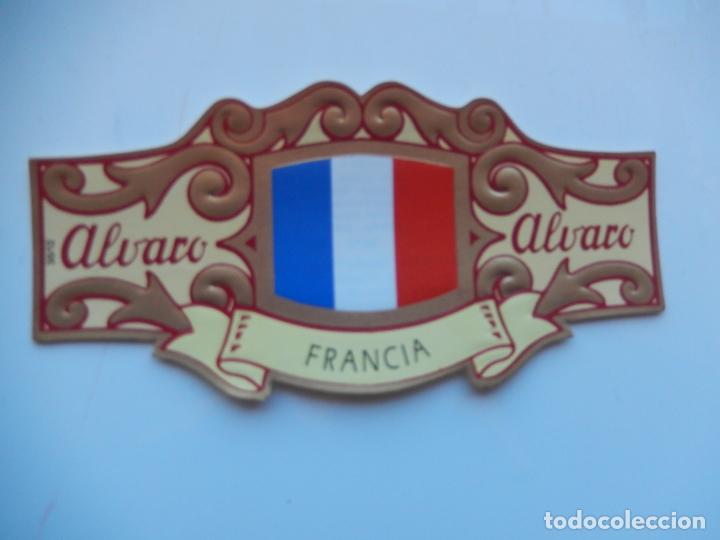 Collection cigar bands: VITOLA ALVARO - ESPA&Ntilde;A EN EUROPA - FRANCIA - 13X7 CM