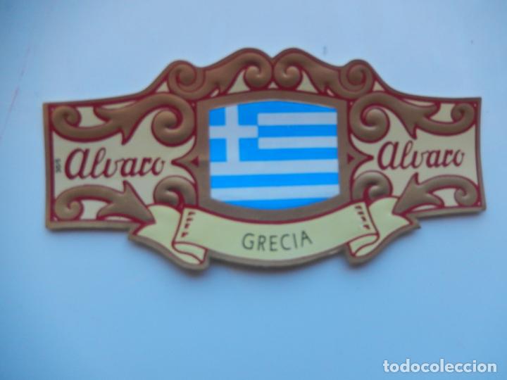 Collection cigar bands: VITOLA ALVARO - ESPA&Ntilde;A EN EUROPA - GRECIA - 13X7 CM