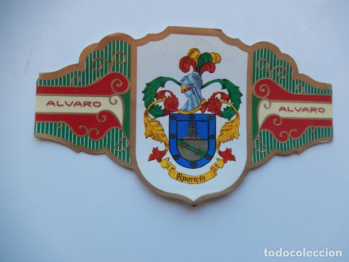 An&eacute;is de charuto de cole&ccedil;&atilde;o: VITOLA ALVARO -COLECCION HER&Aacute;LDICA SERIE III - APELLIDO APARICIO- 13X7 CM