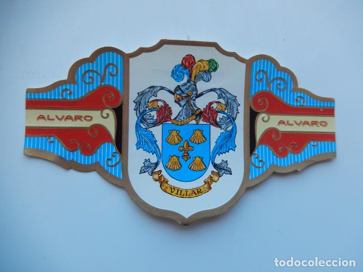 An&eacute;is de charuto de cole&ccedil;&atilde;o: VITOLA ALVARO -COLECCION HER&Aacute;LDICA SERIE II - APELLIDO VILLAR - 13X7 CM