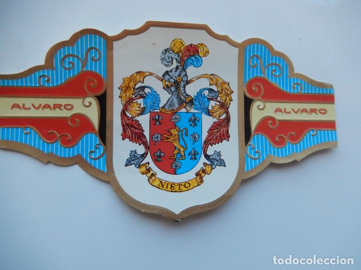 An&eacute;is de charuto de cole&ccedil;&atilde;o: VITOLA ALVARO -COLECCION HER&Aacute;LDICA SERIE II - APELLIDO NIETO - 13X7 CM