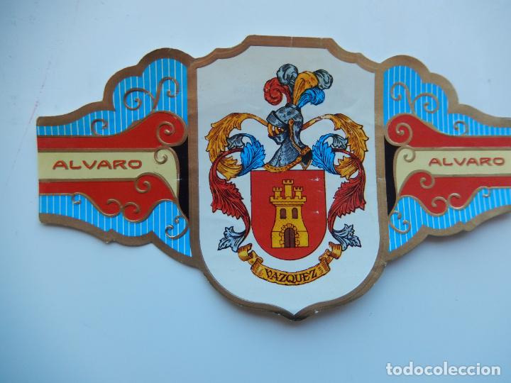 Vitolas de colecci&oacute;n: VITOLA ALVARO -COLECCION HER&Aacute;LDICA SERIE II - APELLIDO VAZQUEZ - 13X7 CM